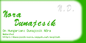 nora dunajcsik business card